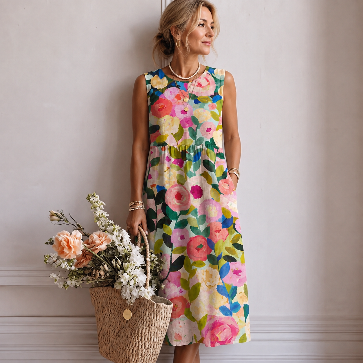 Alana™️ | Vestido Midi Floral