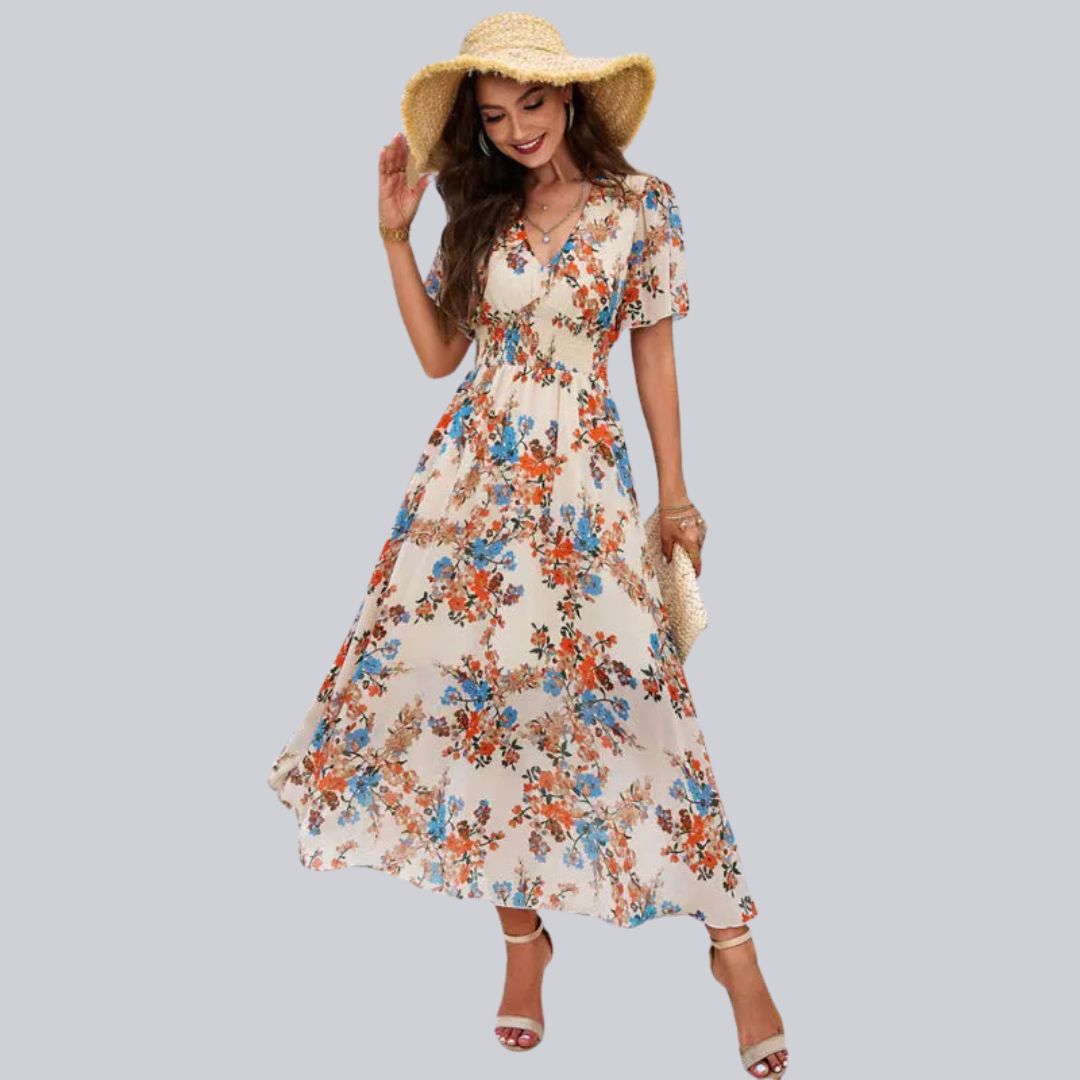 Noelia – Vestido floral con Encanto Natural y Escote en V