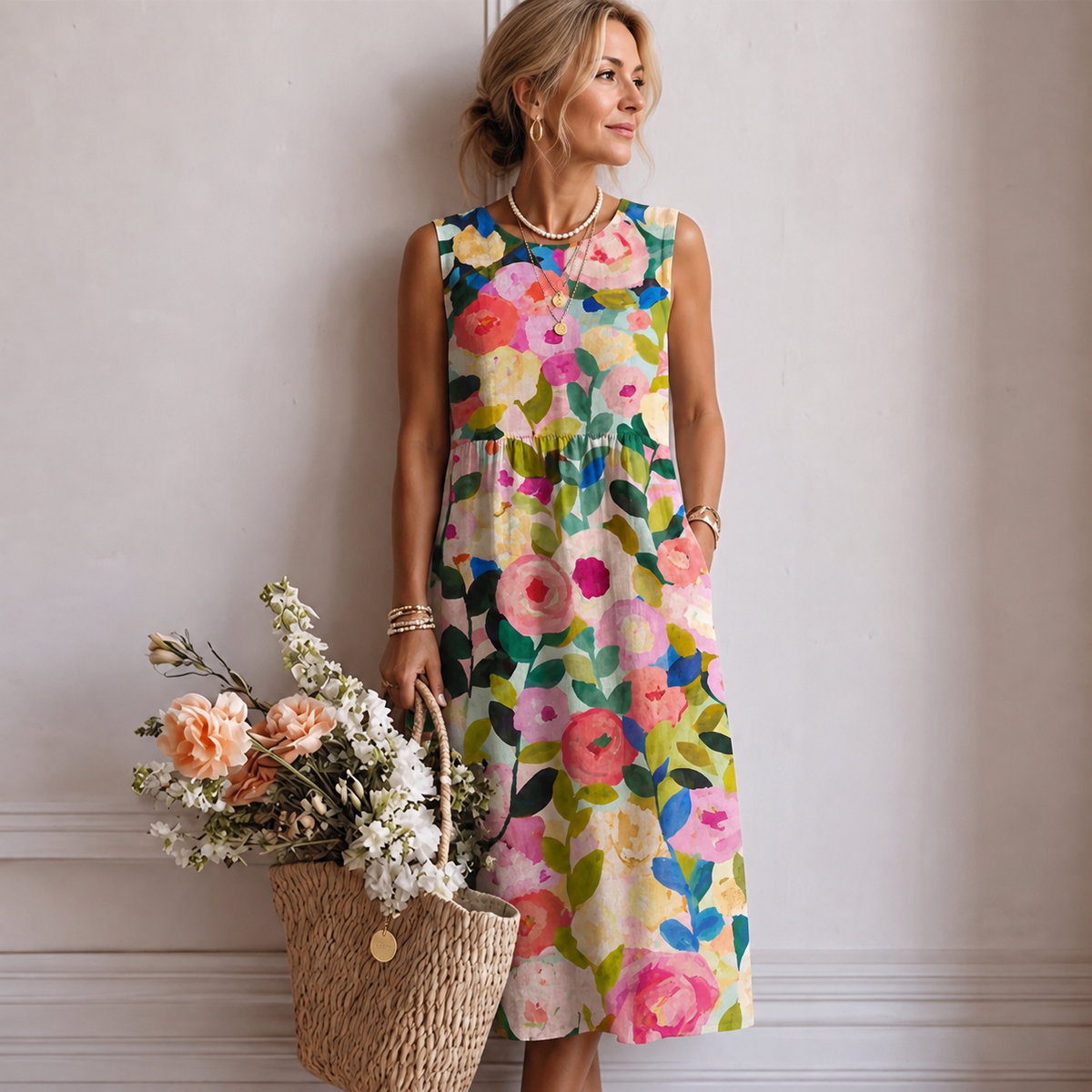 Alana™️ | Vestido Midi Floral